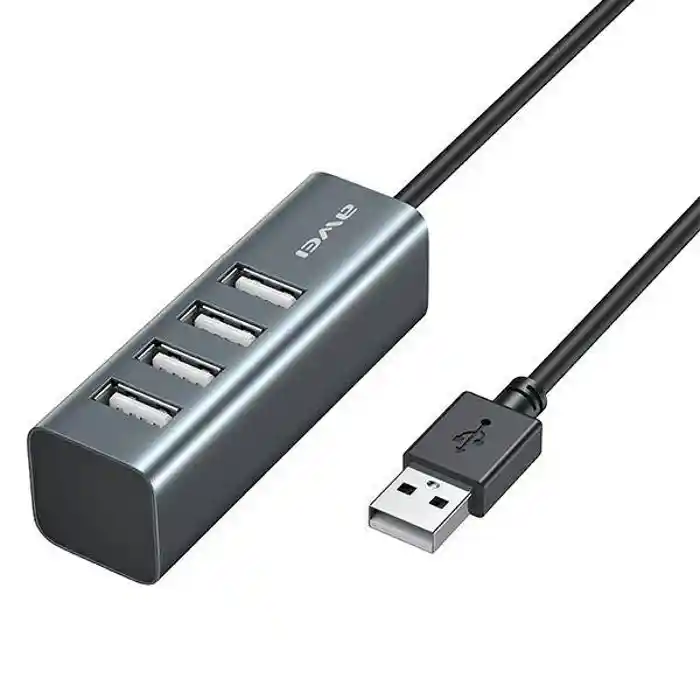 Awei CL-122 USB Type A Plug USB Hub to USB 2.0 4 Ports for Mac-Book/PC USB HUB 750mm Length Fast Data Transfer